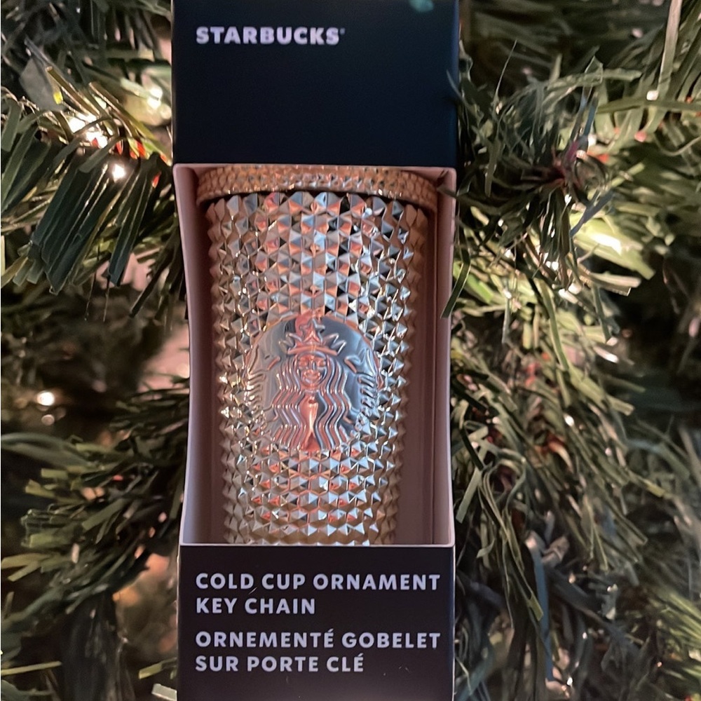 Starbucks gold studded keychain/ornament
